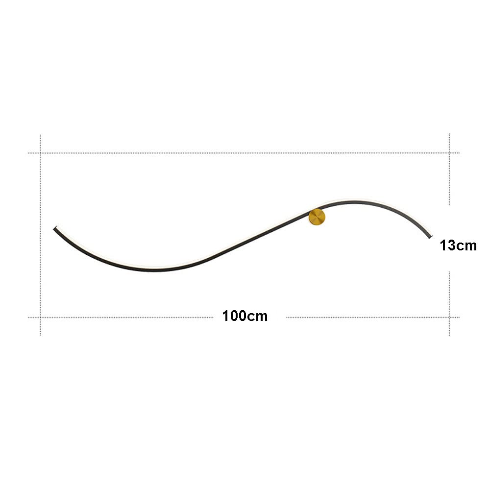 Modern Linear Wall Sconce LED Light Fixture - Curved Wall Mount Lighting for Bedroom, Living Room & Home Decor | Energy-Efficient Indoor Wall Wash Lights for Ambient & Accent Lighting (Perfect for Hallways, Staircases & Gallery Walls)