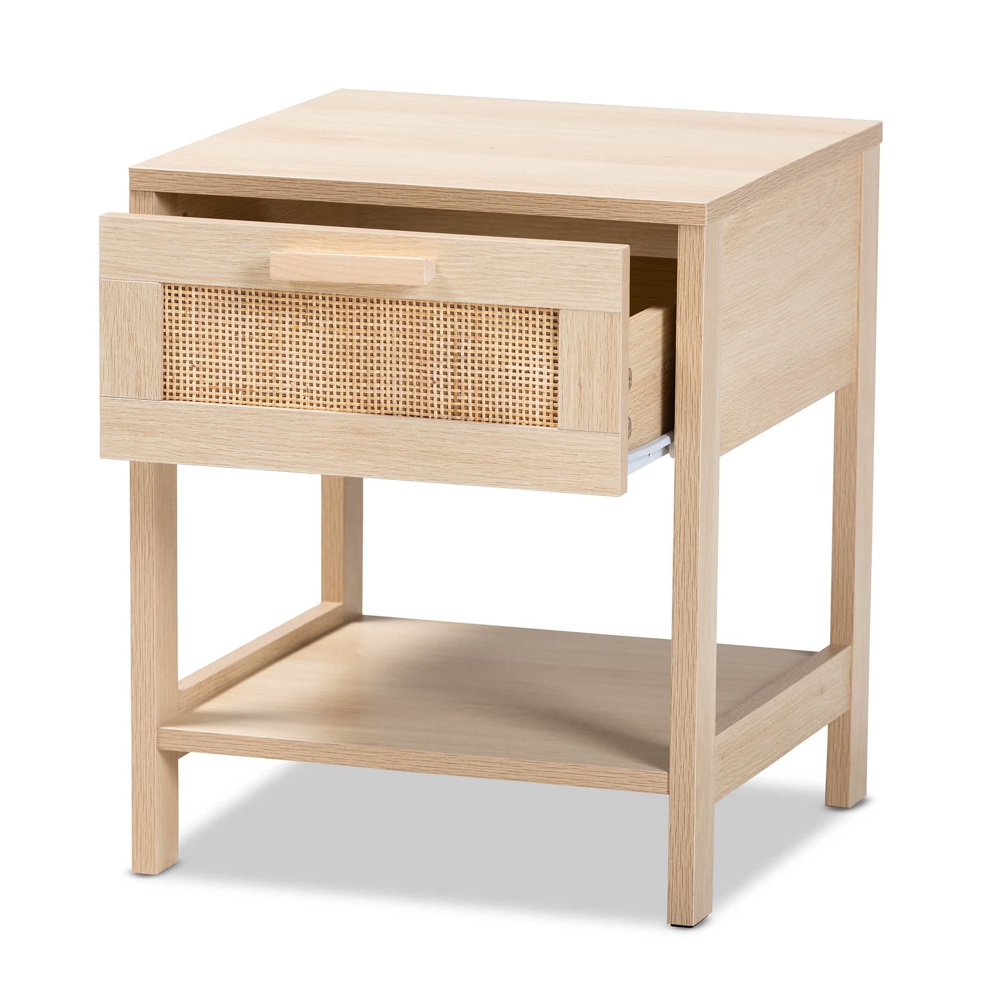 Baxton Studio Sebille Modern End Table - Light Brown Wood Finish - Perfect for Living Room, Bedroom or Office Side Table