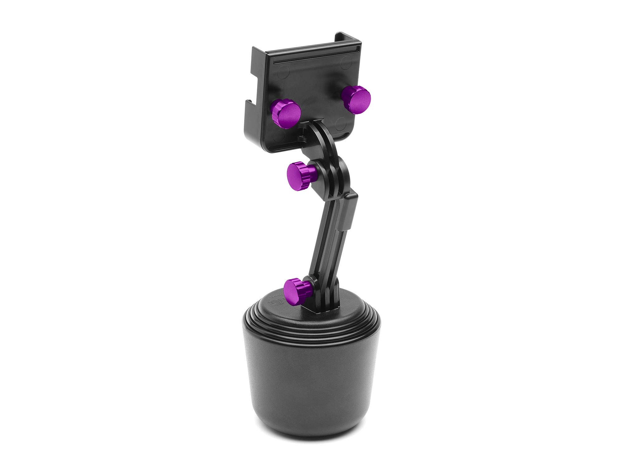 WeatherTech CupFone Two View with Extension – Universal Adjustable Cup Holder Phone Mount for Car & Truck – Compatible with iPhone & Android Smartphones – Violet Metal Knobs – Perfect for Hands-Free Driving & GPS Navigation