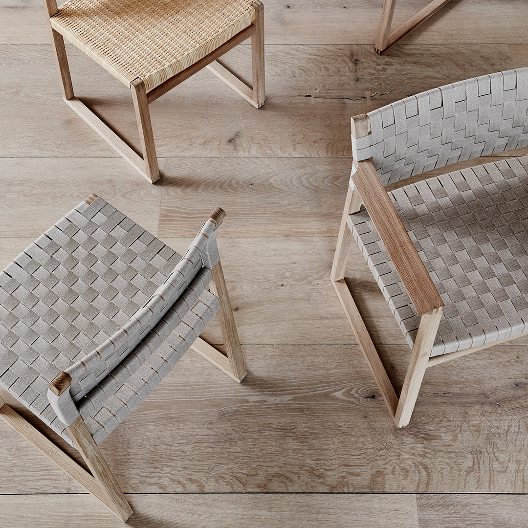 BM62 Armchair with Linen Webbing - Modern Lounge Chair for Living Room, Bedroom & Office - Comfortable Mid-Century Style Seating for Home Decor
