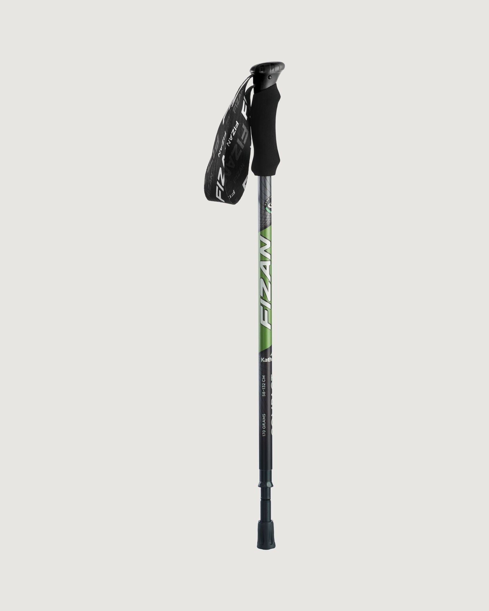 Fizan Compact Trekking Pole - Lightweight Aluminum Hiking Stick for Backpacking & Trail Walking - Black/Green - Perfect for Mountain Climbing & Outdoor Adventures