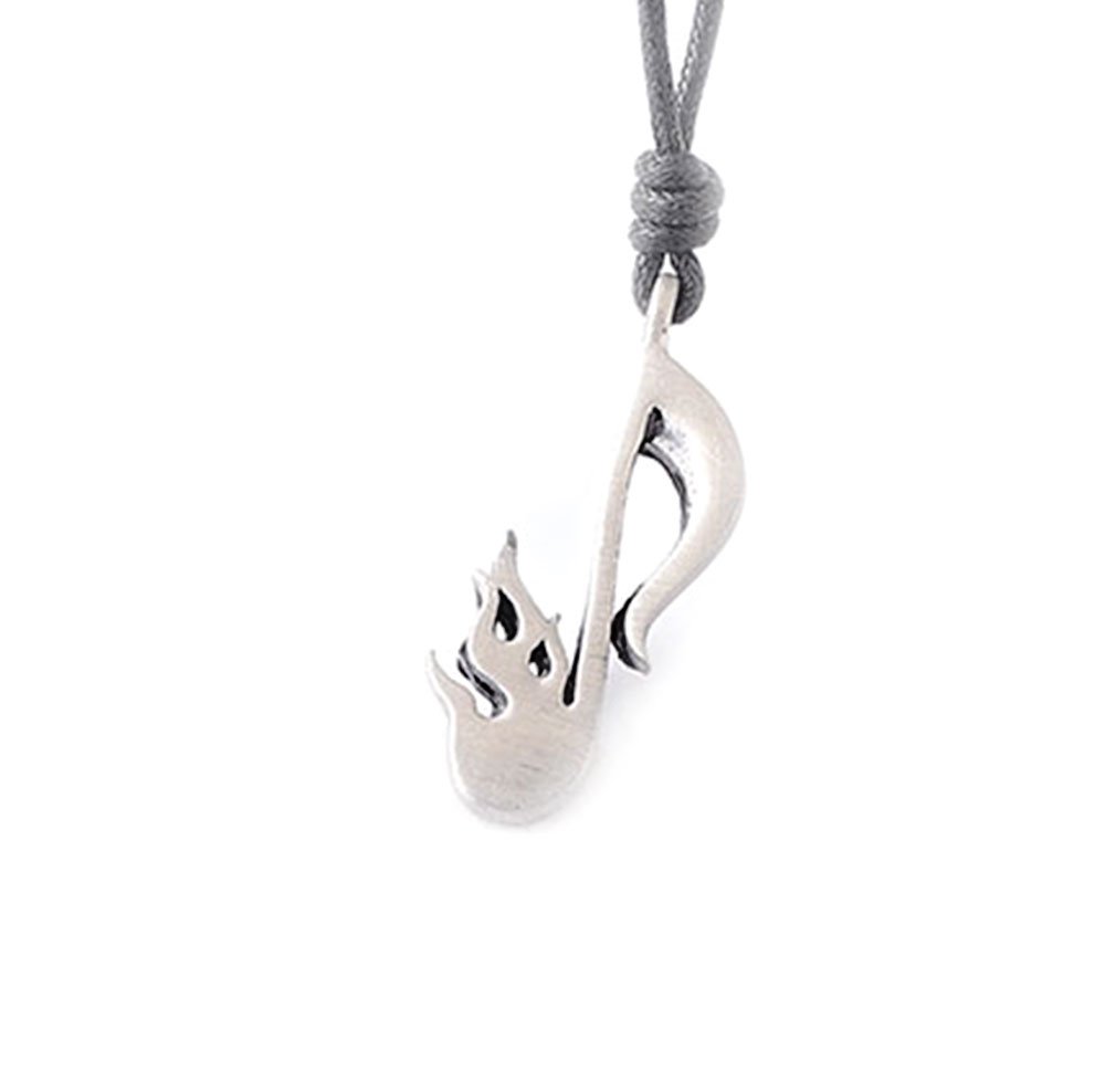 Silver Pewter Musical Note Charm Necklace Pendant - Elegant Jewelry for Music Lovers, Perfect Gift for Musicians & Music Teachers