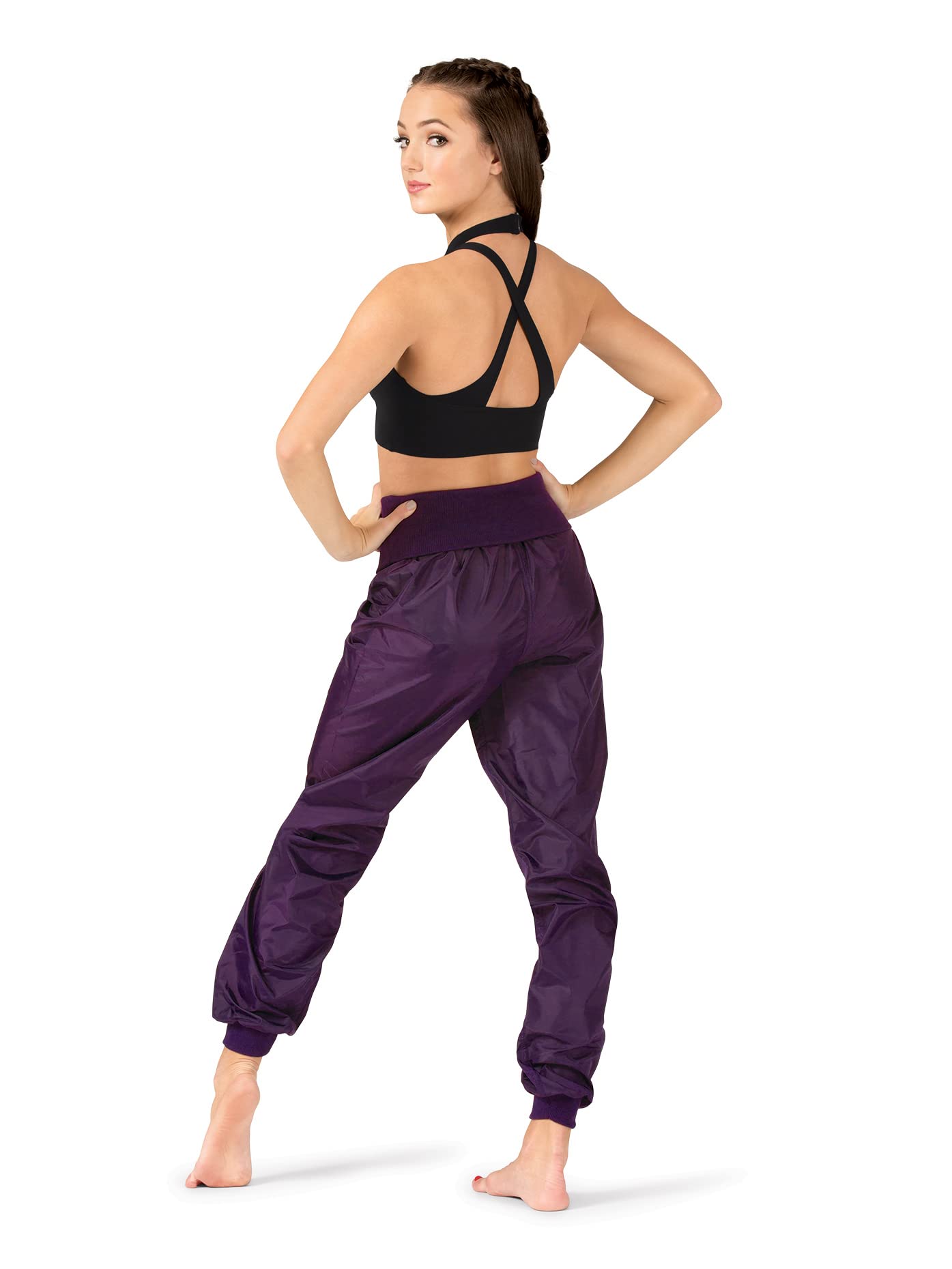 SANSHA High Waist Dance Pants for Women - Stretchy Yoga Leggings with Garbage Bag Waistband | Perfect for Dance, Yoga, Workout & Performance Costumes