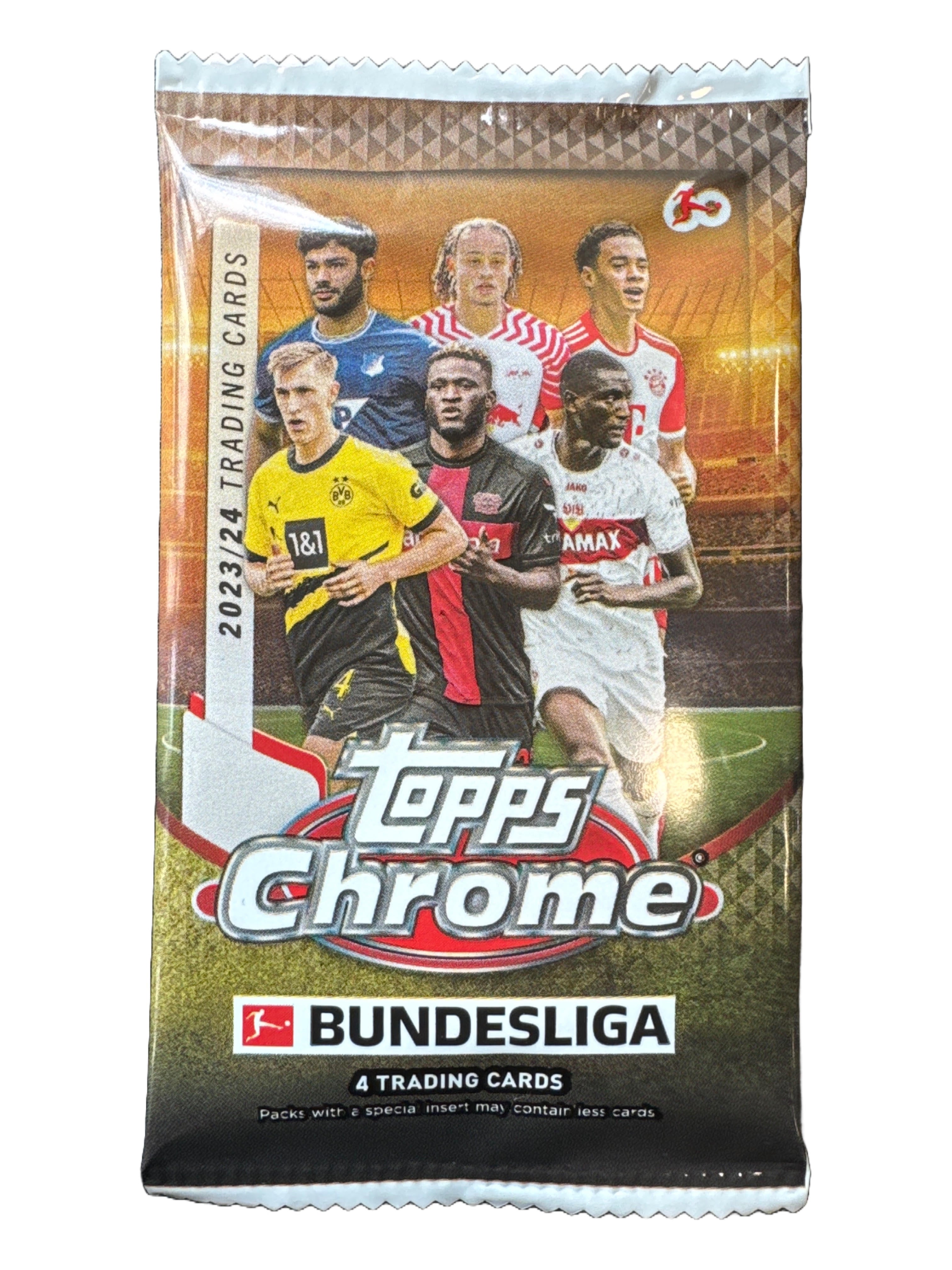 Topps Chrome Bundesliga 23/24 Soccer Trading Cards - Single Pack - Collectible Football Cards for Fans & Players - Perfect for Trading, Gifting & Display