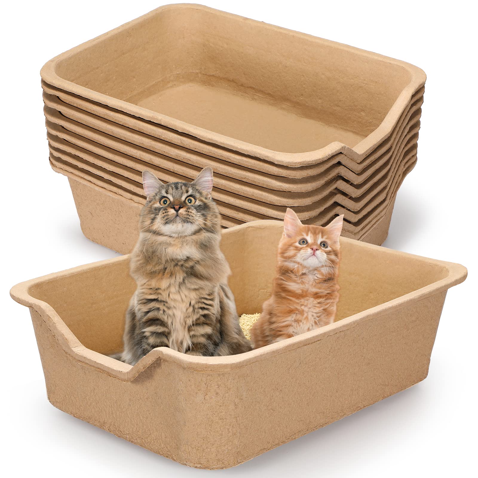 Harloon 10 Pack Extra Large Disposable Cat Litter Boxes - 22.4