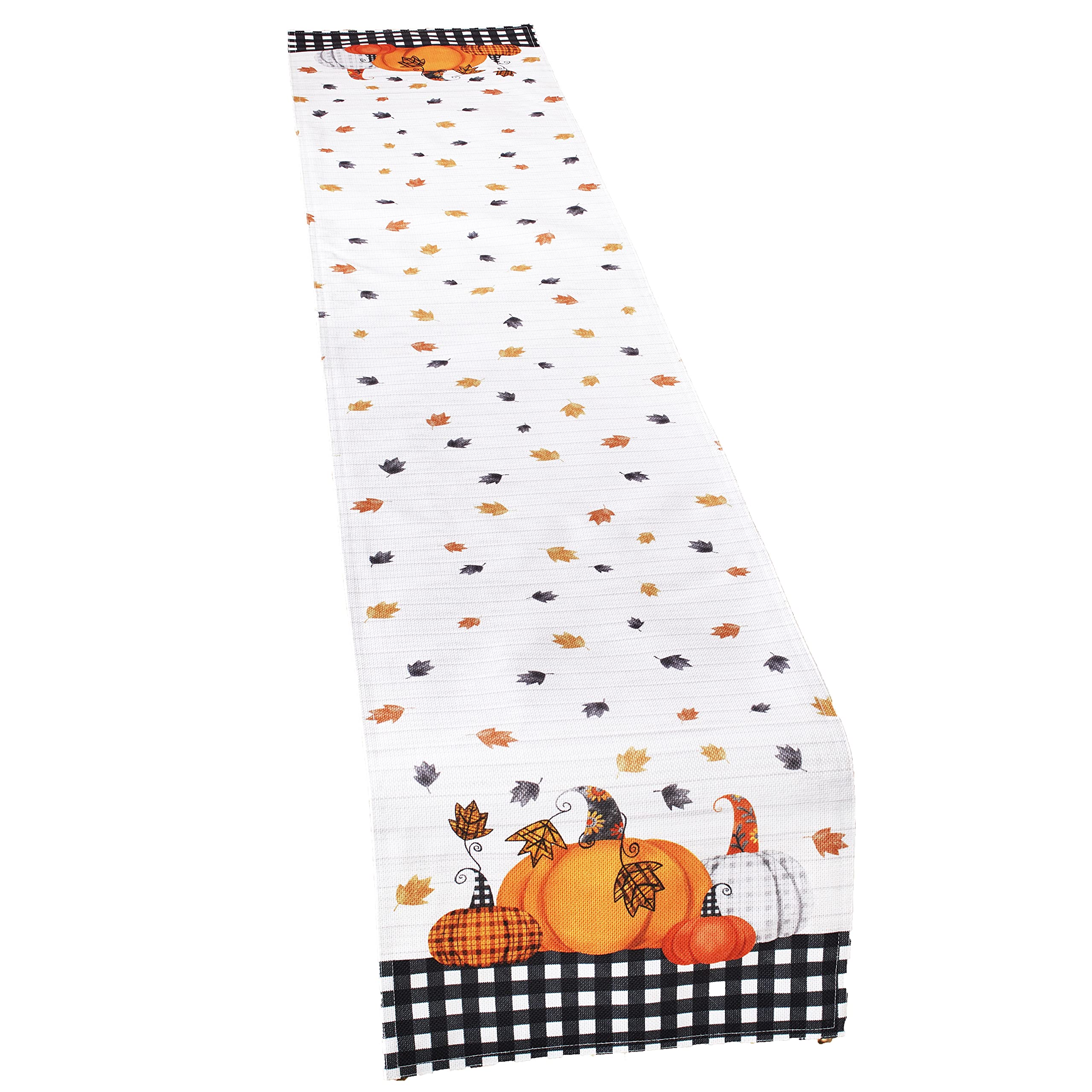 Plaid Pumpkin Harvest Table Runner - Fall Autumn Dining Room Decor for Thanksgiving, Halloween, and Seasonal Home Decoration | Perfect for Farmhouse, Rustic, and Cozy Home Styling