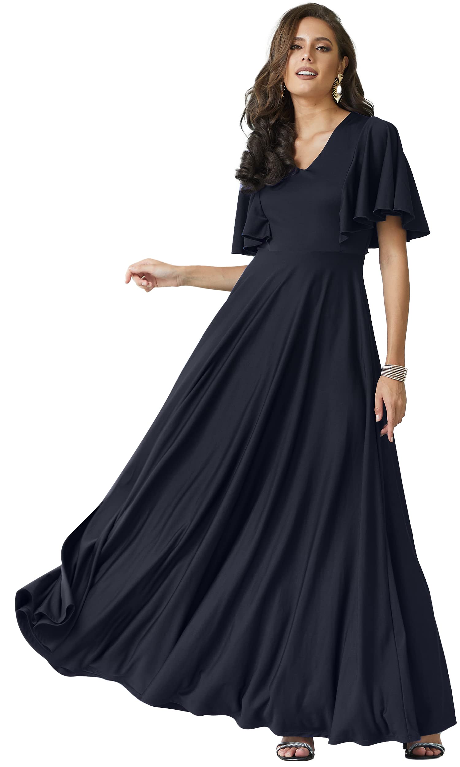 Elegant Women's Long Bridesmaid Evening Cocktail Maxi Dress for Weddings, Parties & Formal Events - Modest & Stylish Design