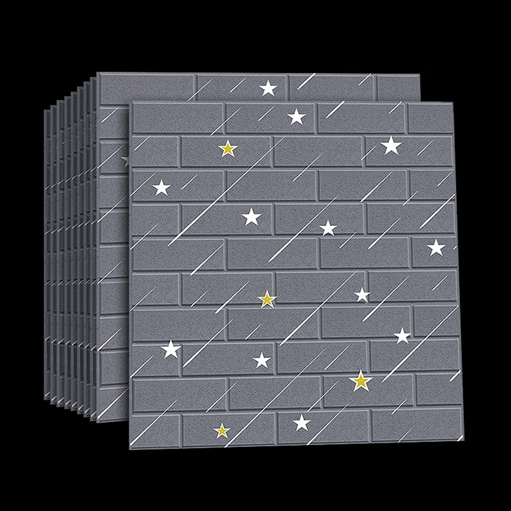 3D Self-Adhesive Wall Panels - 10PCS Waterproof Wall Stickers for Interior Decor, Anti-Collision Kindergarten & Home Wall Decoration - Perfect for Kids' Rooms, Playrooms & Nursery Walls