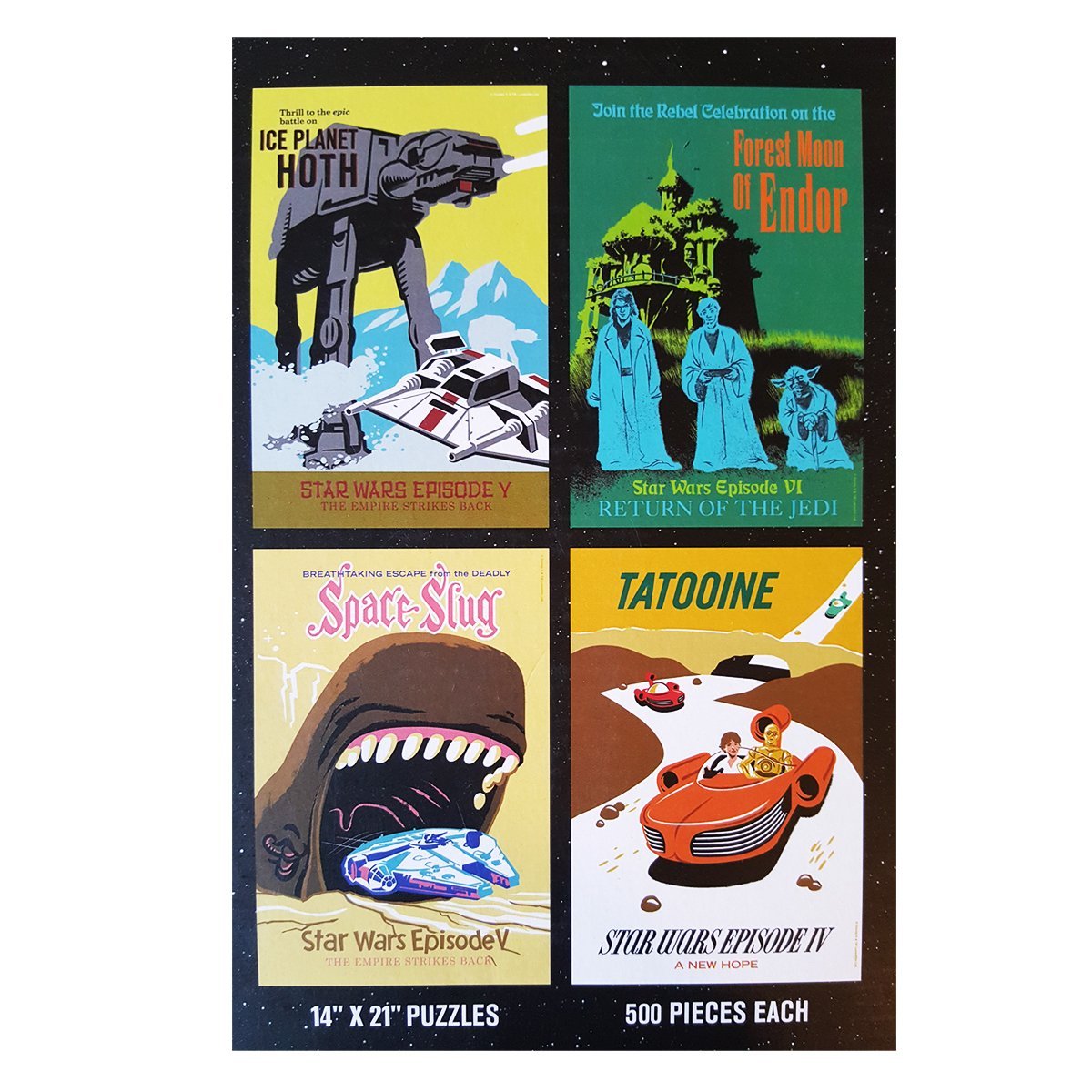 Star Wars Disney 500-Piece Jigsaw Puzzles - 4 Posters for Home Decor