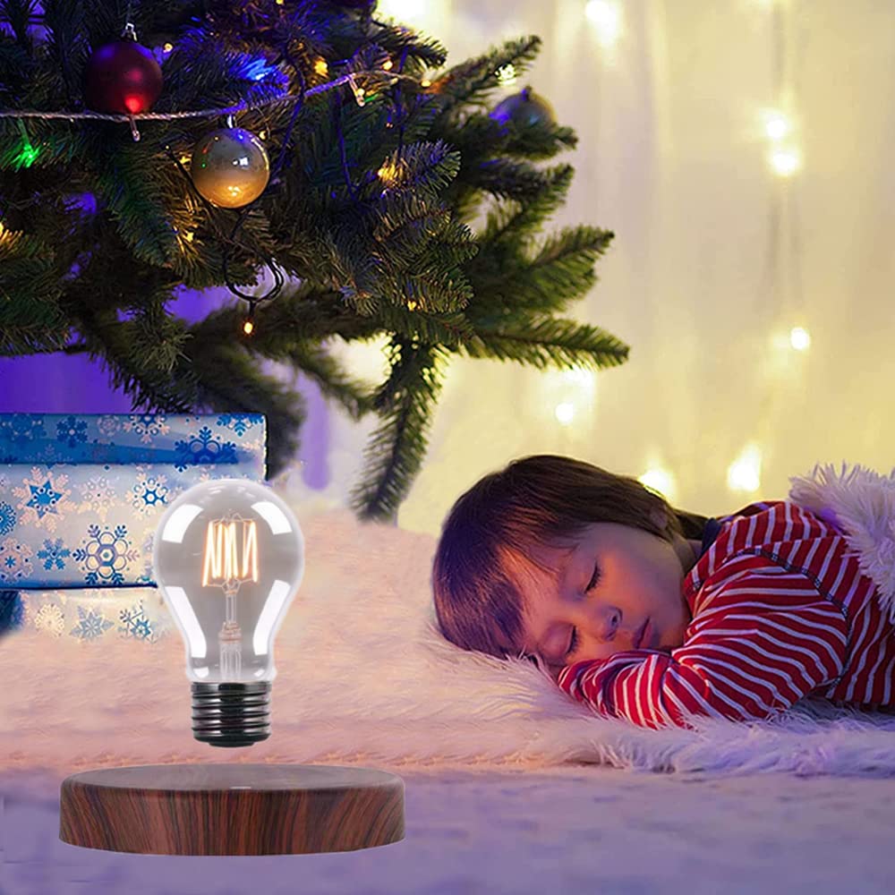 Magnetic Levitating Floating Wireless LED Light Bulb Desk Lamp - Futuristic Sci-Fi Decor for Bedroom, Office & Gifts | Energy-Efficient Ambient Lighting for Home, Workspace & Unique Present Ideas
