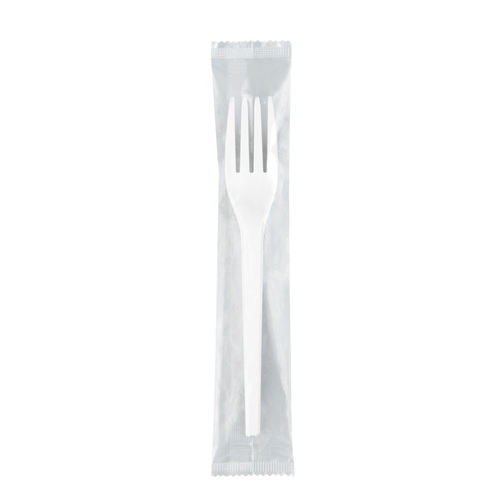 Eco-Friendly White CPLA Plastic Forks - 250 Count, Heat Resistant, Compostable, 6.5 Inch Disposable Cutlery for Parties, Picnics & Catering Events