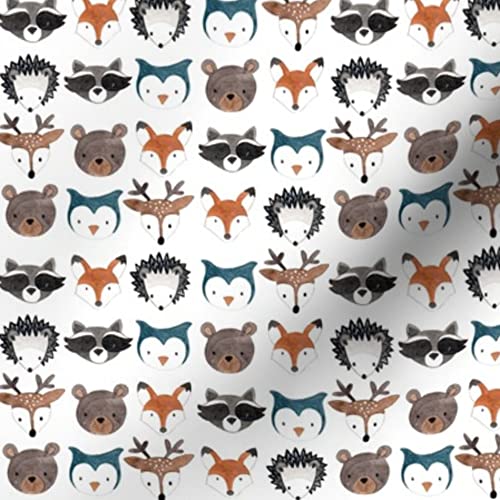 Woodland Creatures Printed Minky Fabric Fat Quarter - Soft Plush Fabric for Sewing Baby Blankets, Quilt Backing & DIY Projects - Perfect for Nursery Decor, Baby Gifts & Cozy Home Crafts