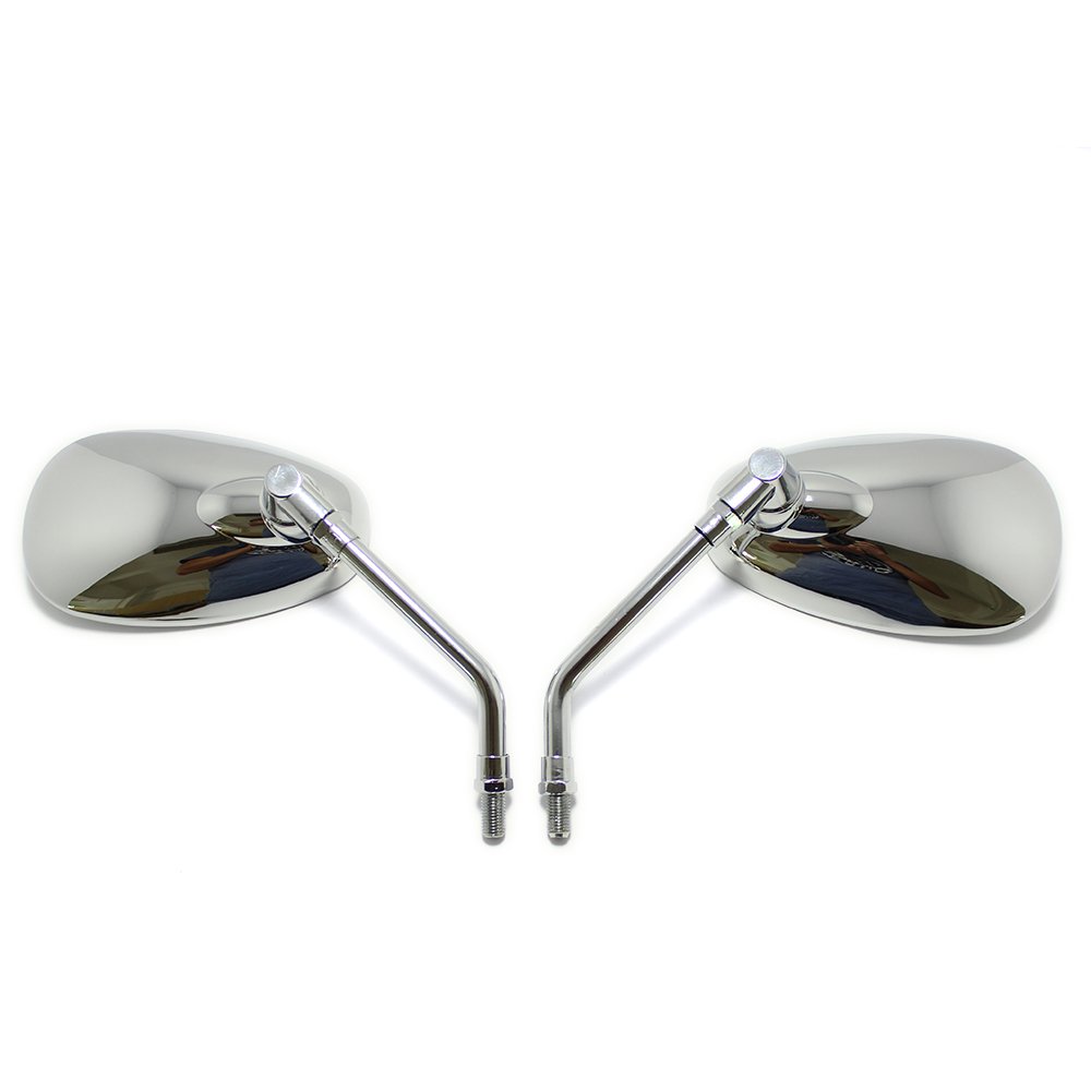DREAMIZER Chrome Motorcycle Handlebar Mirrors - Universal Side Rearview Mirrors for Scooter, Street Bike, Cruiser, Chopper, Sport Bike & ATV - Enhance Safety & Style on Urban Commutes & Off-Road Adventures