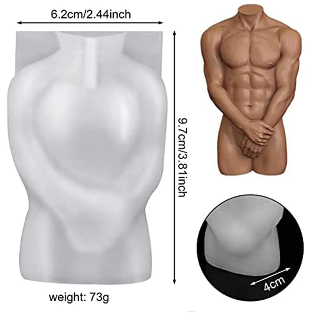 Premium Silicone Candle Molds - 2PC Male & Female Body Molds for DIY Candles, Art Crafts, Home Decor | Perfect for Romantic Gifts, Spa Decorations, and Creative DIY Projects
