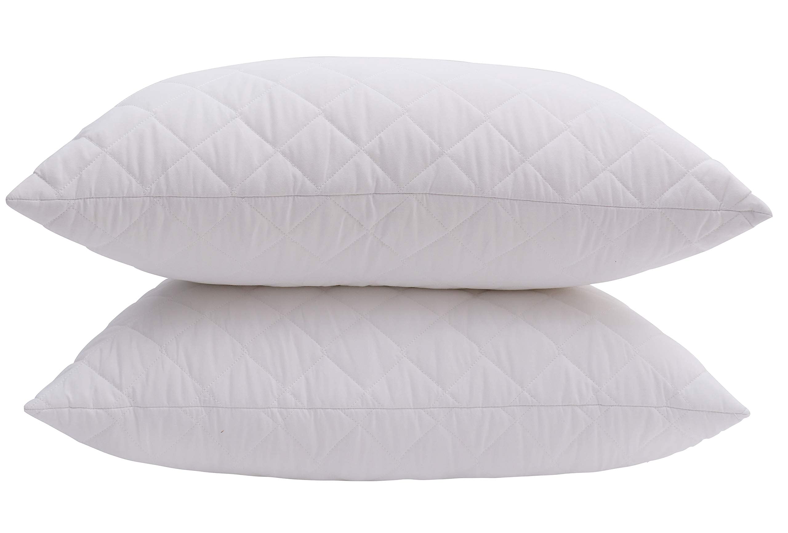Niagara Sleep Solution Quilted Pillows 2 Pack - Standard Size White Super Soft Down Alternative Pillows for Side, Stomach & Back Sleepers - Hotel Quality Hollow Fiber Filled Pillow Set - Perfect for Bedroom, Guest Room & Travel