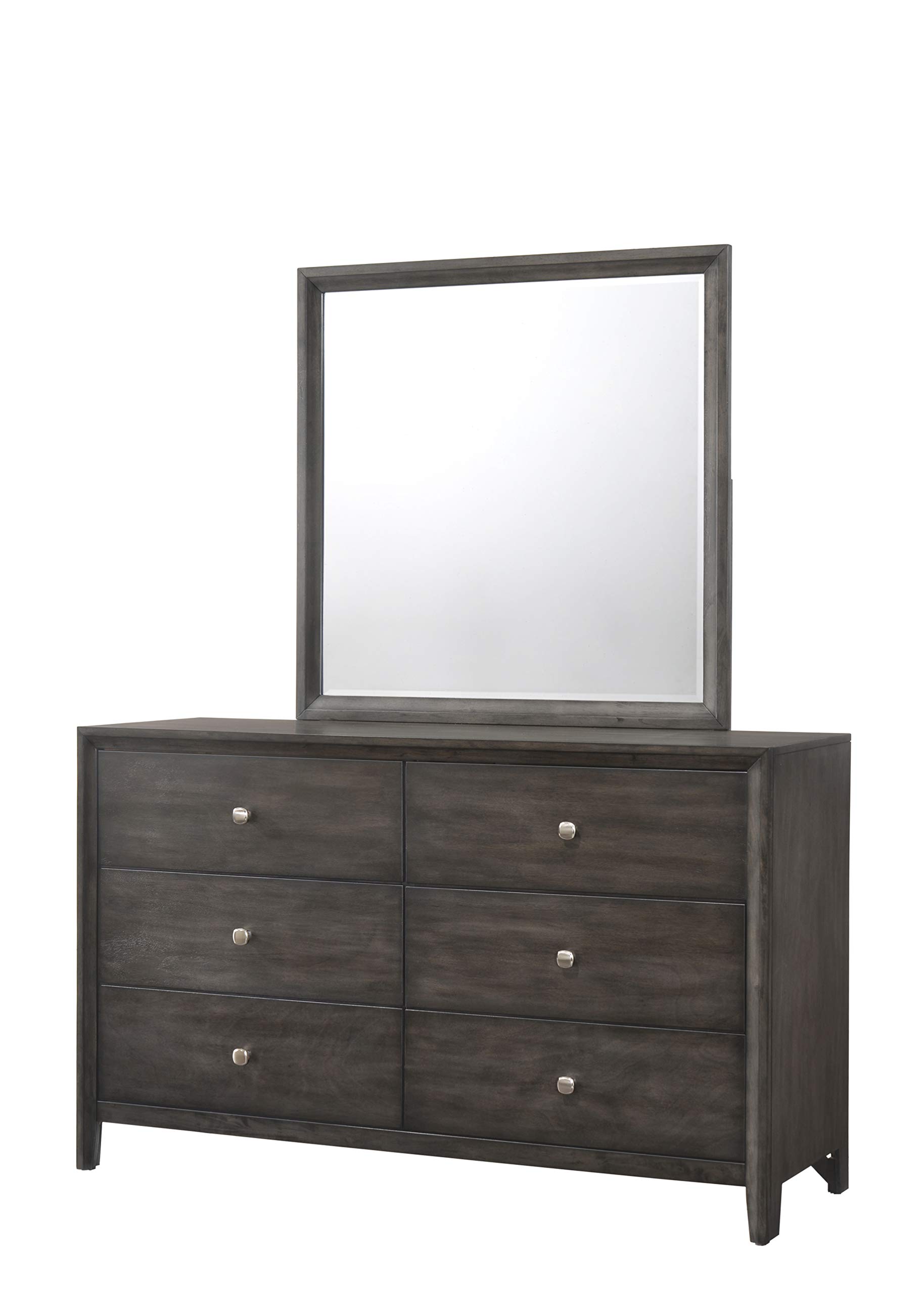Lane Home Furnishings Gray Dresser - 6-Drawer Bedroom Storage Furniture for Master Bedroom & Guest Room Organization