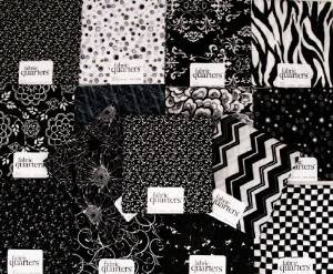 Premium Fat Quarter Bundle - Set of 4 100% Cotton Quilting Fabric in Black & White - Perfect for Quilting, Sewing, DIY Crafts & Home Decor Projects