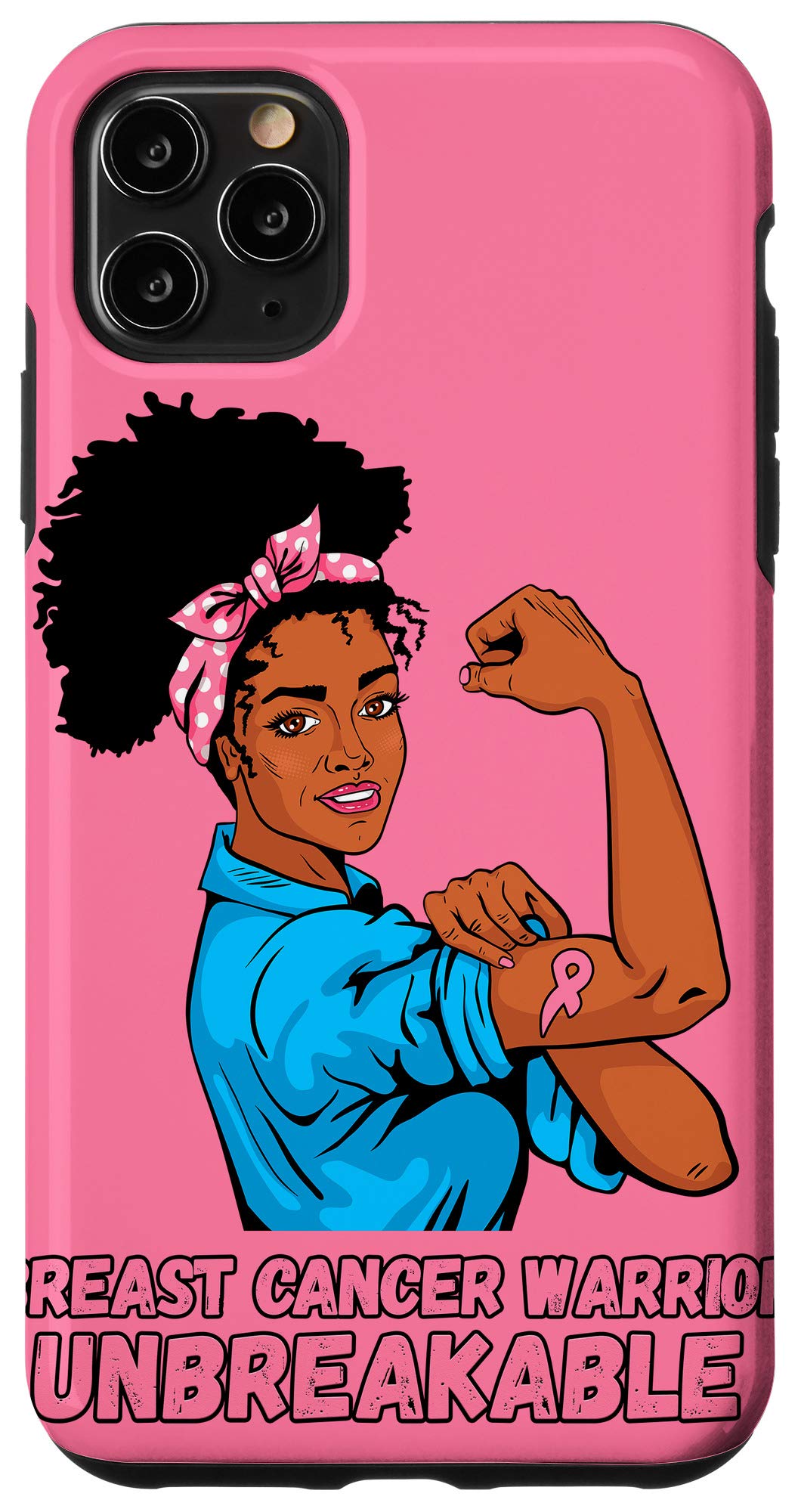 iPhone 11 Pro Max Breast Cancer Awareness Phone Case - Pink Ribbon Warrior Support Case - Durable Protective Cover for iPhone 11 Pro Max - Perfect for Charity Events, Survivor Support & Everyday Use