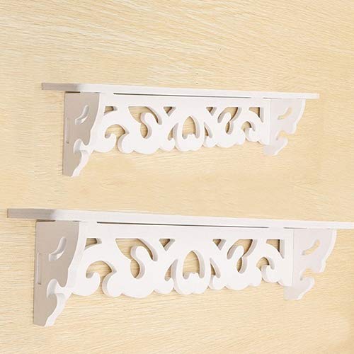 LEAQU Carved Hollow Wood Wall Shelf - 18.1