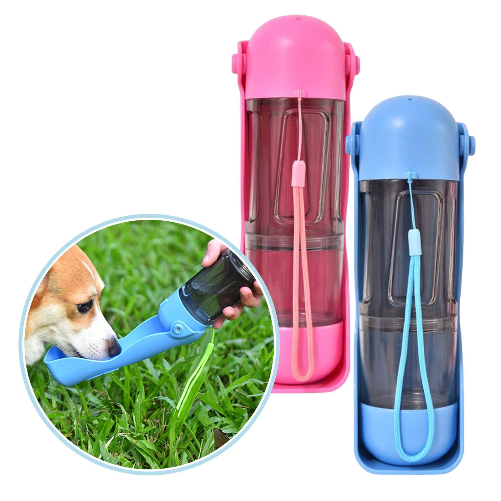 Enakshi 4-in-1 Portable Water Bottle, Food Container & Travel Cup for Outdoor Activities, Hiking, Camping - Blue | Pet & Dog Supplies | Dishes, Feeders & Water Fountains for Pets