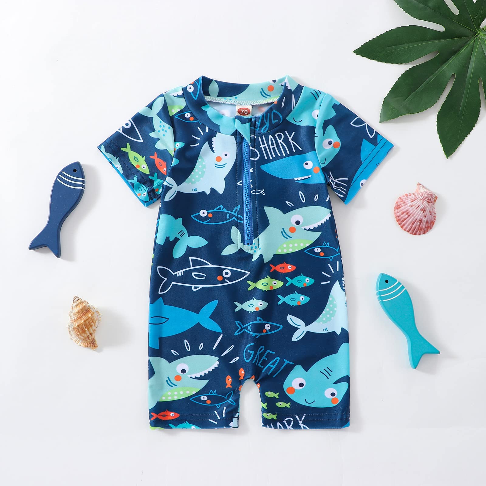 **MERSARIPHY Toddler Boys & Girls Rash Guard Swimsuit - UPF 50+ Sun Protection, Quick Dry, Cartoon Print Baby Beachwear for Pool, Ocean & Summer Play**