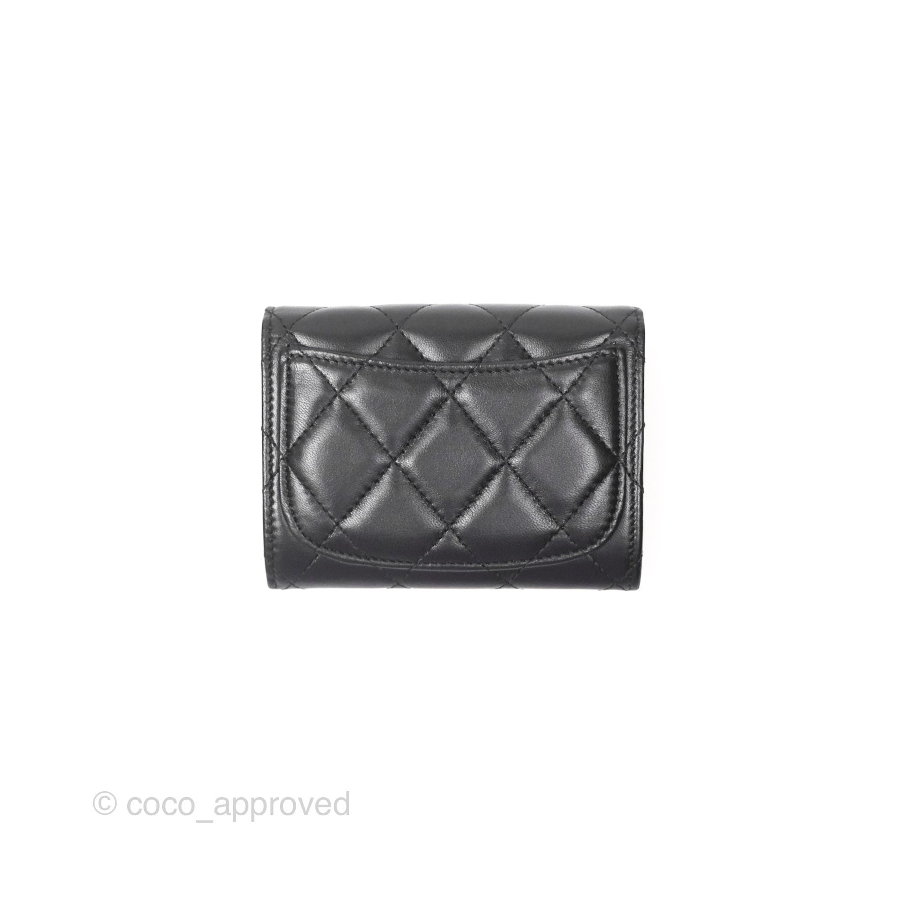 Chanel Classic Flap Coin Purse Black Lambskin Leather with Silver Hardware - Luxury Wallet for Women, Perfect for Parties & Everyday Use
