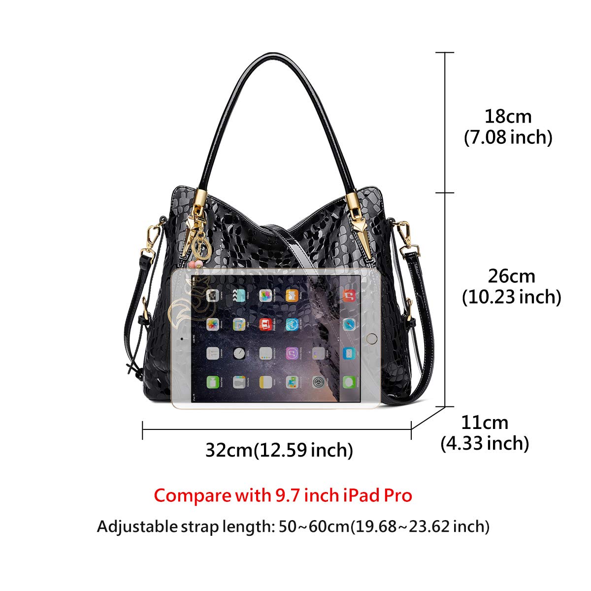 Genuine Leather Women's Large Work Tote Bag - Top Handle Purse Satchel Shoulder Bag for Office, Travel & Everyday Use