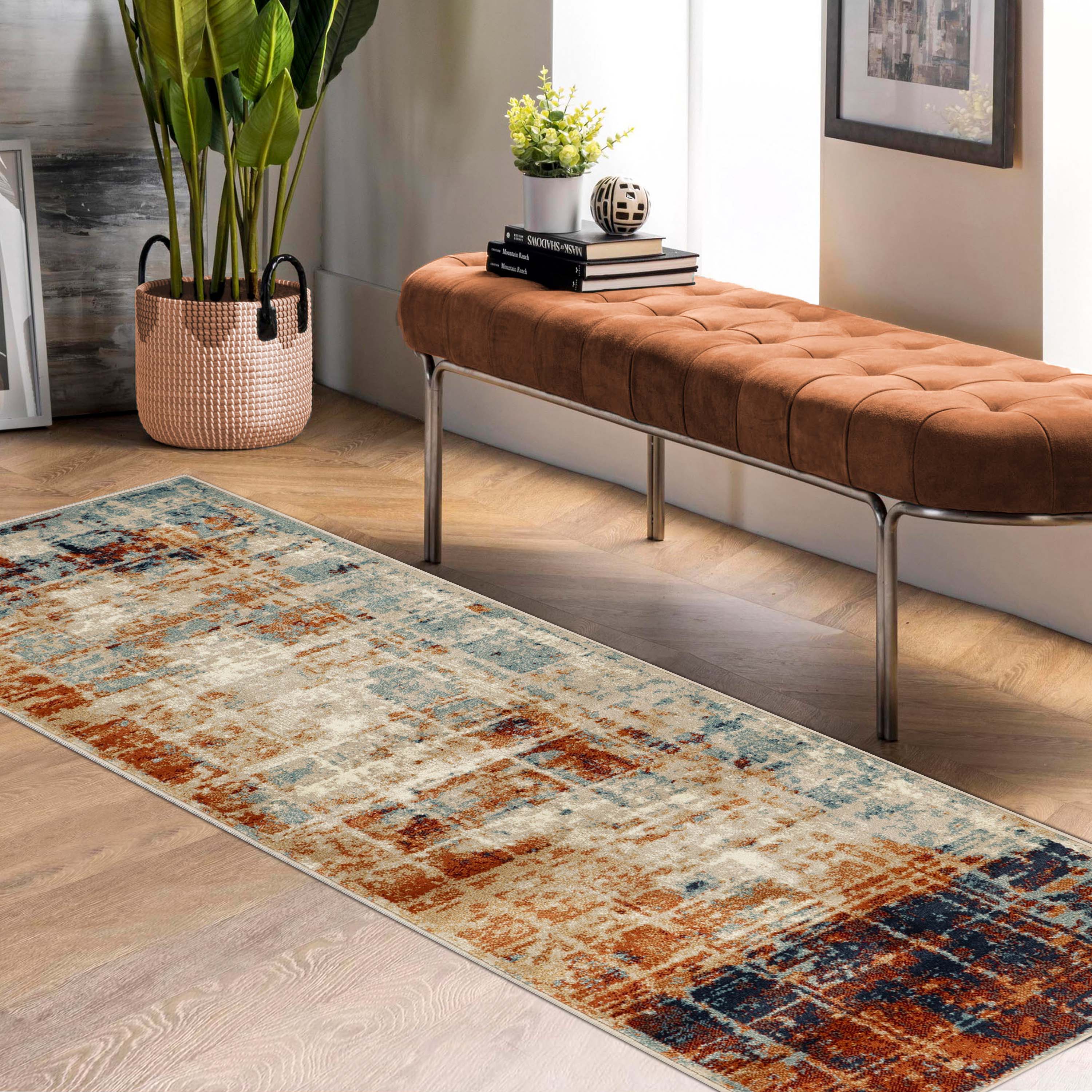 Palani Washed Abstract Indoor Area Rug or Runner - Soft Bohemian Style Carpet for Living Room, Bedroom, Hallway - Perfect for Home Decor and Cozy Spaces