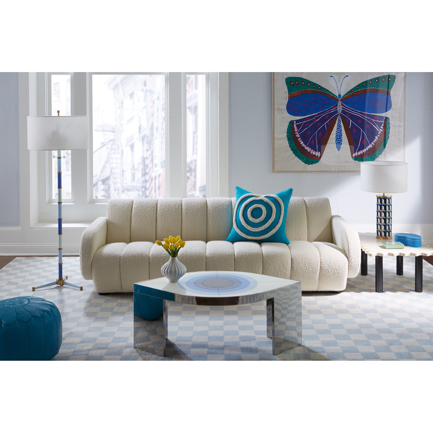 Brigitte 88 Sofa - Modern 3-Seater Couch with Soft Fabric & Sturdy Frame for Living Room, Lounge & Office | Comfortable Contemporary Furniture for Home Decor