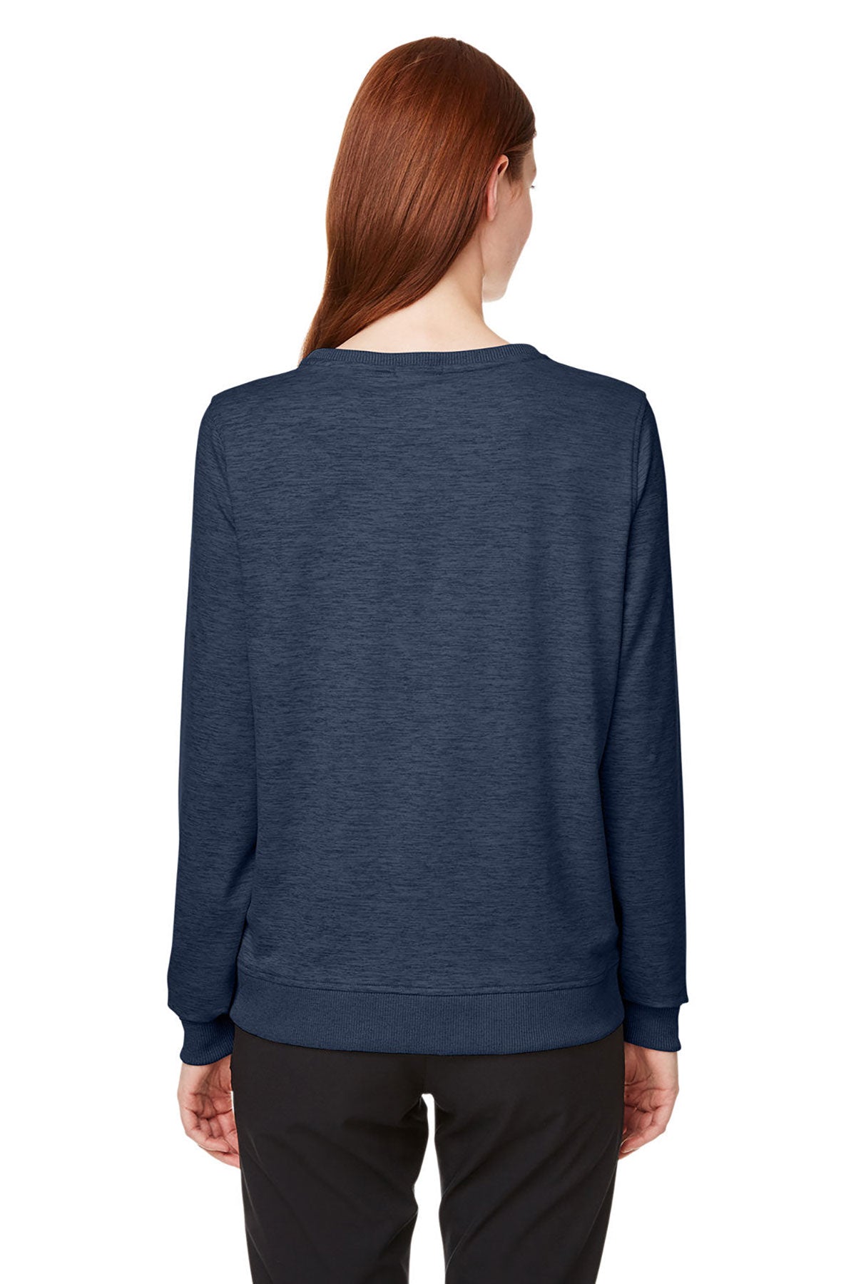 Custom Puma Women's Cloudspun Crew Neck Sweatshirt - Navy Blazer Heather - Casual Wear, Gym, Lounge & Street Style Fashion