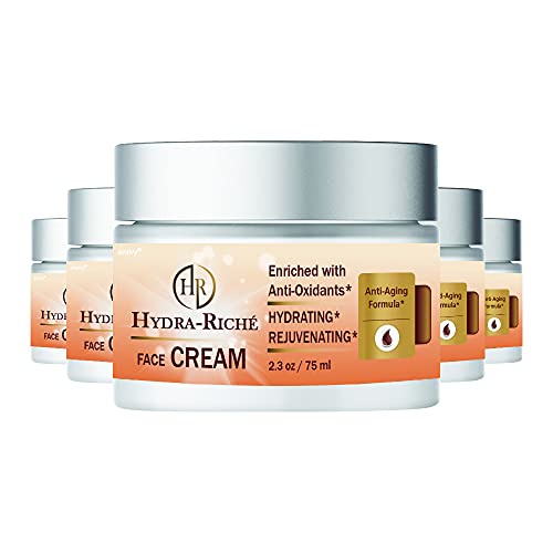 Hydra-Riche Deep Moisturizing Skin Cream - 5 Pack | Intense Hydration for Dry & Sensitive Skin | Day & Night Use for Face, Hands & Body