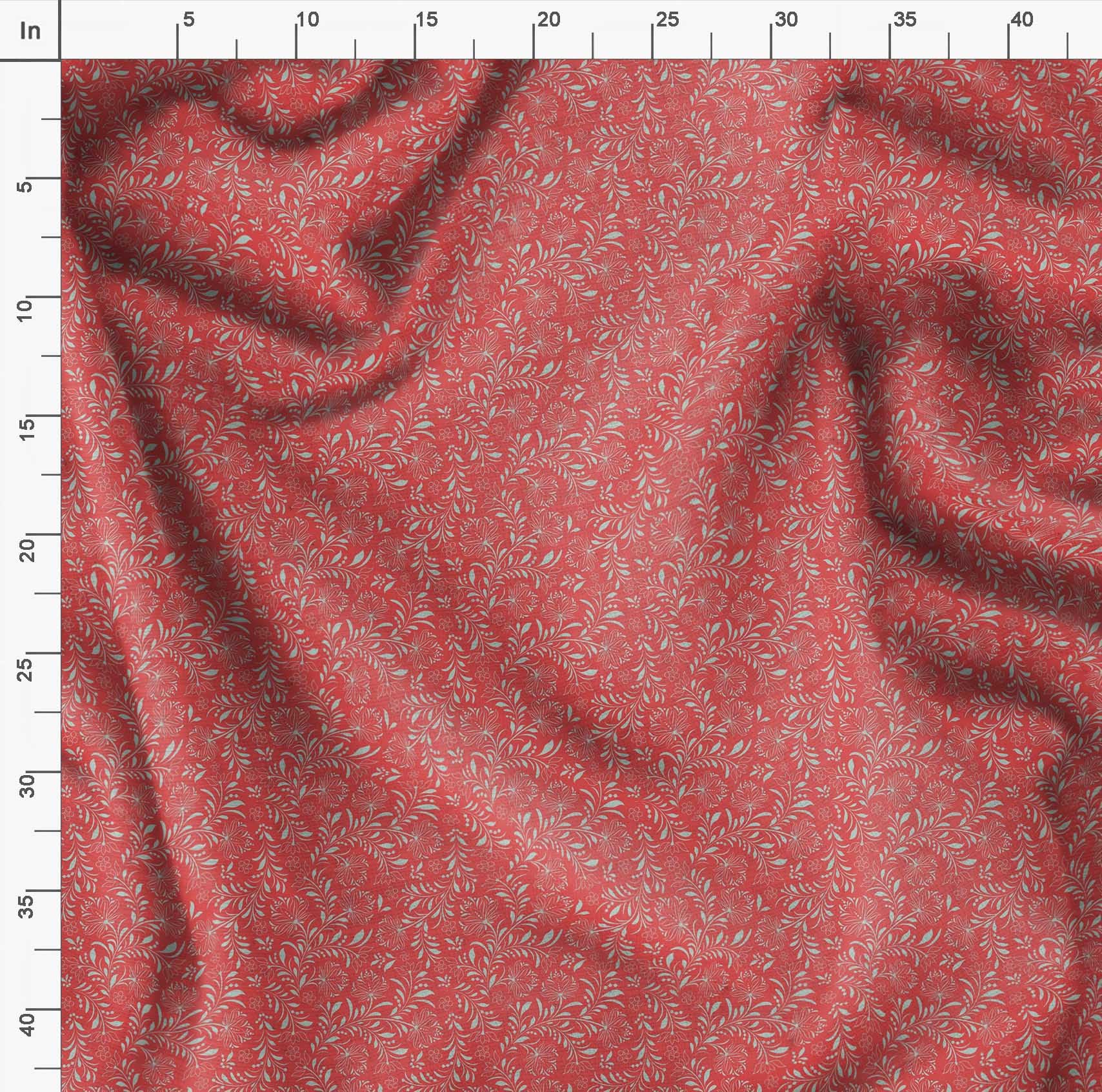 Soimoi Moss Georgette Orange Fabric by The Yard - 42 Inch Wide Printed Fabric with Artistic Leaf & Floral Design for DIY Fashion, Home Decor, and Craft Projects - Elegant and Trendy Fabric for Dresses, Curtains, and Sewing Creations