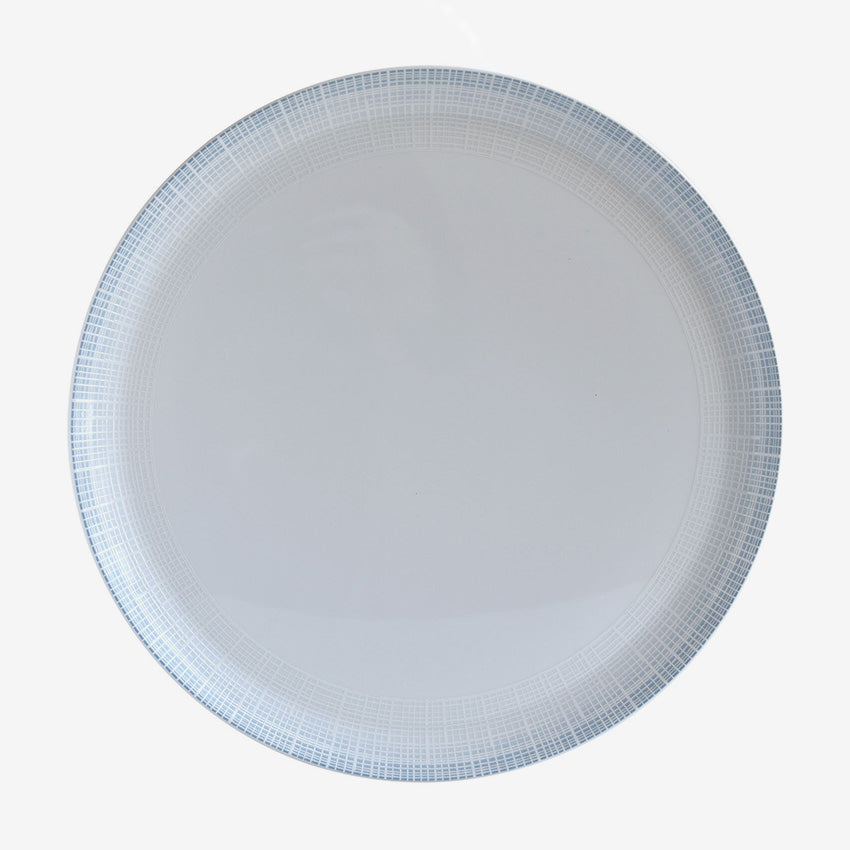Bernardaud Saphir Round Tart Platter - White & Turquoise Porcelain Serving Dish for Desserts, Appetizers & Entertaining | Elegant Dinnerware for Parties & Special Occasions