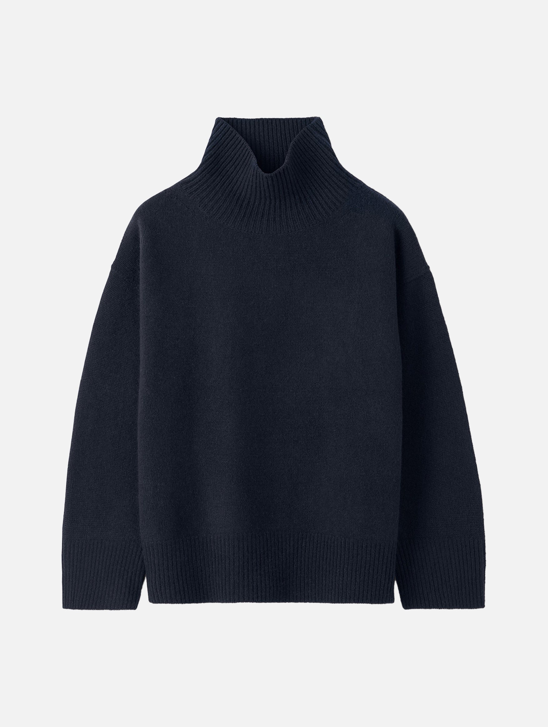 Premium Navy Cashmere Turtleneck Sweater for Men - Soft Winter Pullover for Date Nights & Office Wear