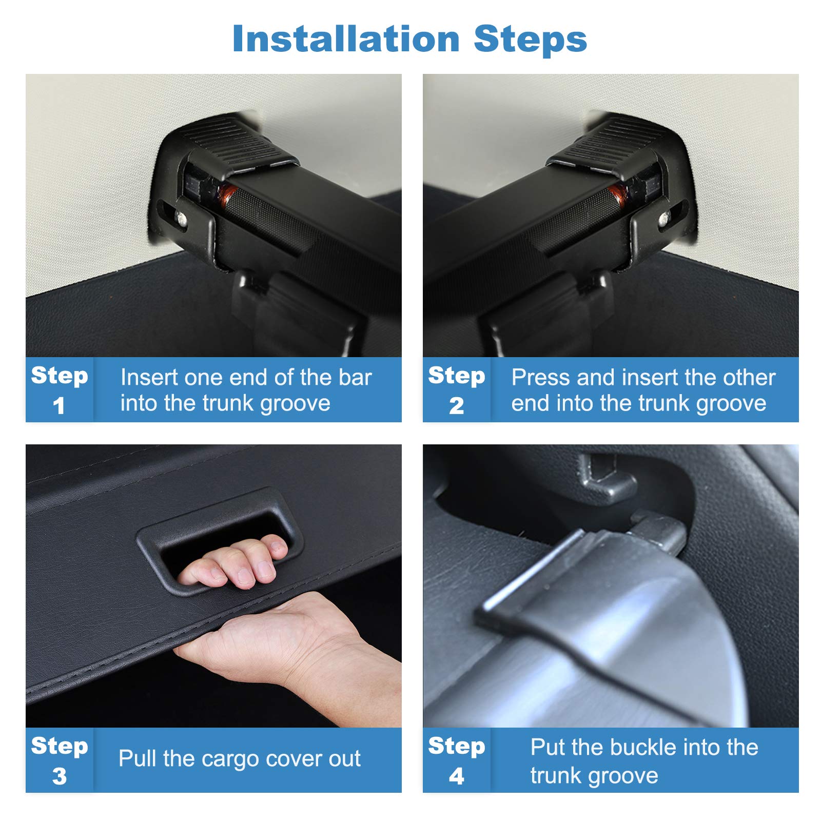 ECCPP Retractable Cargo Cover for 2010-2014 Subaru Outback - Rear Trunk Shade & Luggage Security Tonneau - Perfect for Road Trips, Grocery Hauling & Protecting Valuables