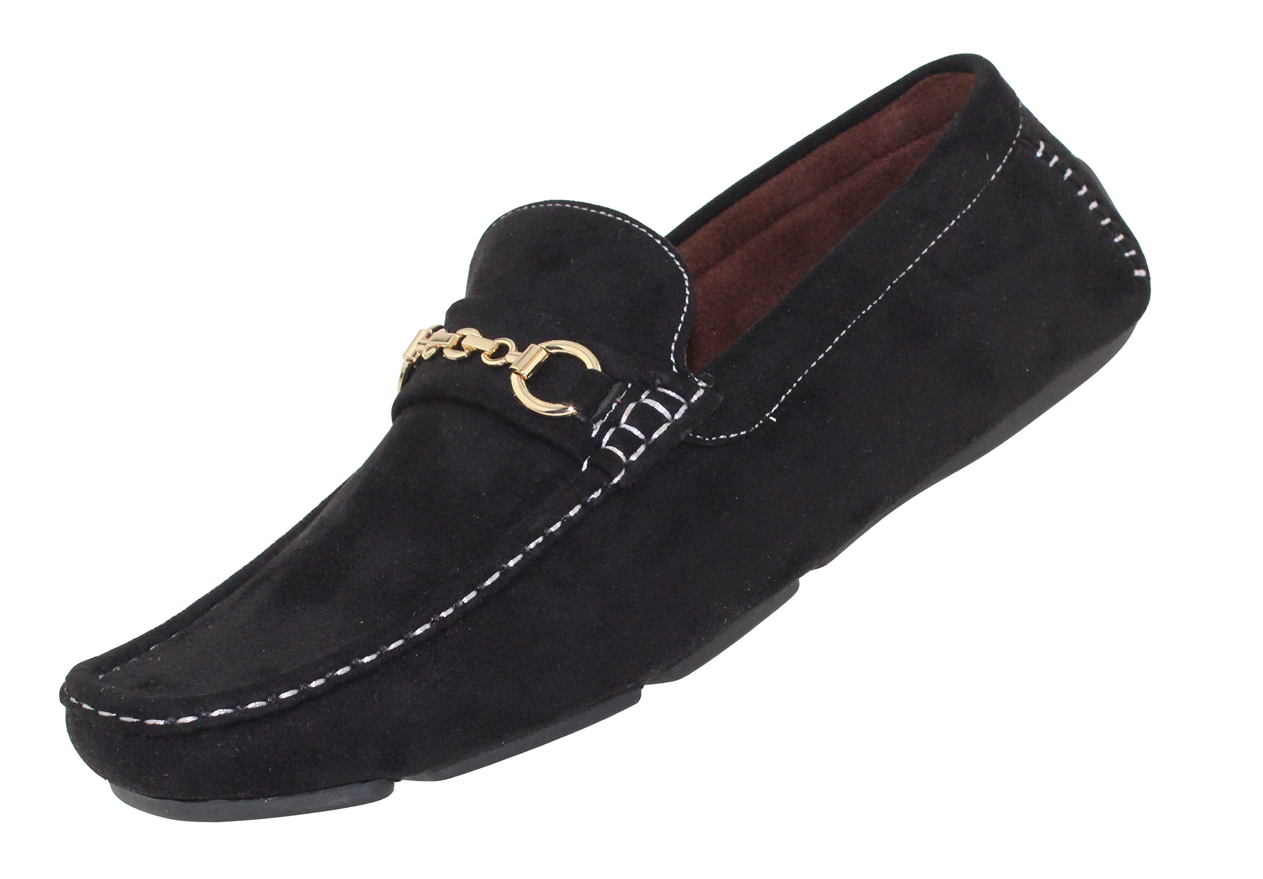 **Amali Ecker Men's Casual Loafers & Moccasins - Slip-On Driving Shoes with Chain Ornament - Comfortable Slippers for Everyday Wear, Office & Travel**