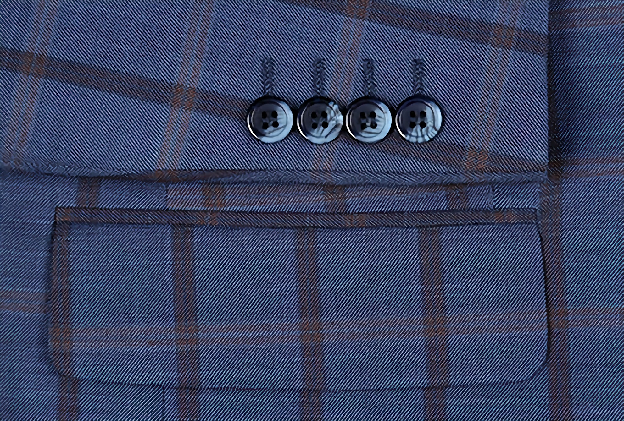Men's Blue Glen Plaid Stretch Suit 2-Piece Set - Regular Fit Business Attire for Office, Wedding & Formal Events