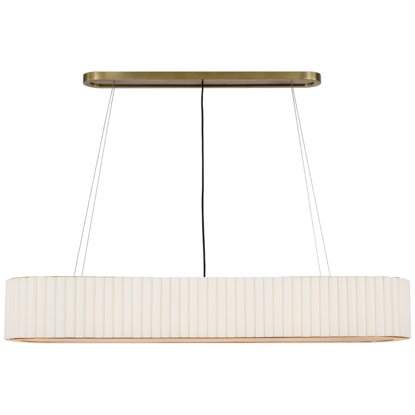 Amara Large Linear Chandelier in Antique Brass - Modern Farmhouse Lighting Fixture for Dining Room, Kitchen Island & Entryway
