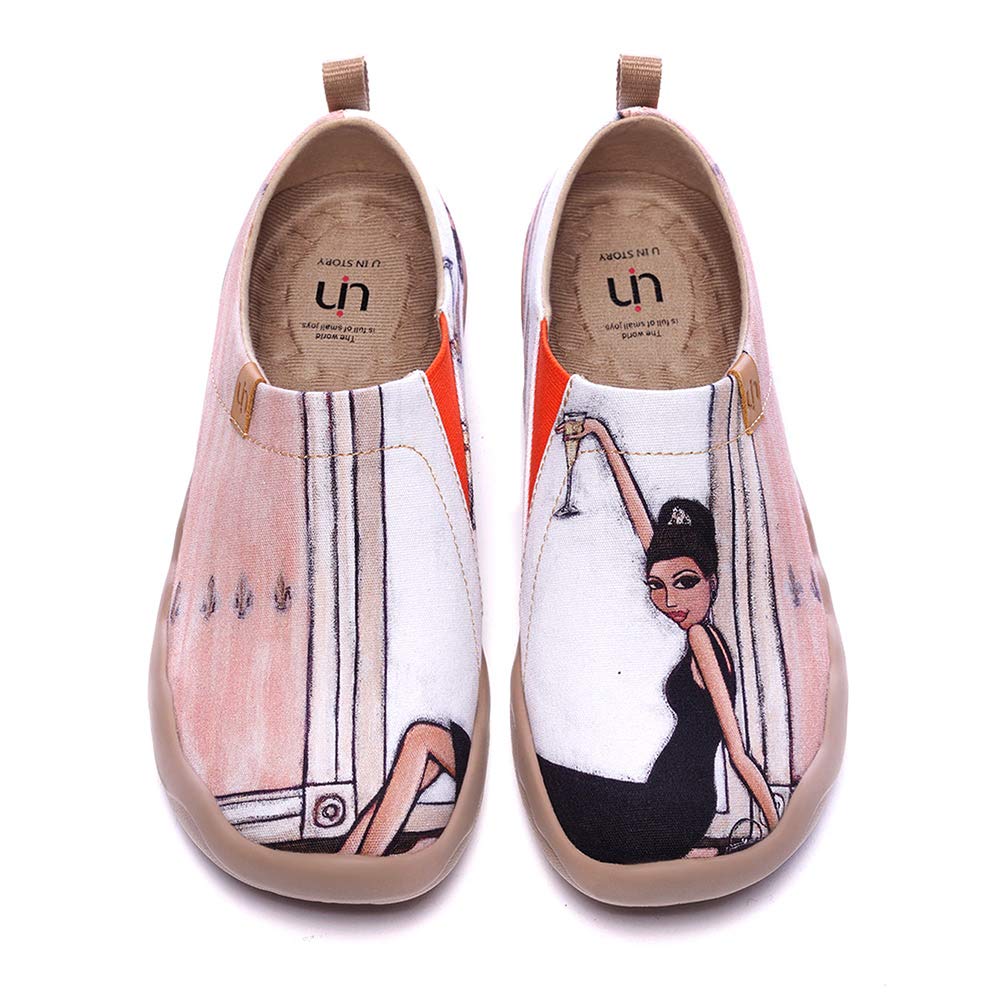 UIN Women's Art Travel Slip-On Shoes - Lightweight Breathable Casual Loafers for Walking, Work & Travel - Comfortable Flats for Women with Arch Support (Perfect for Commuting, Sightseeing & Daily Wear)