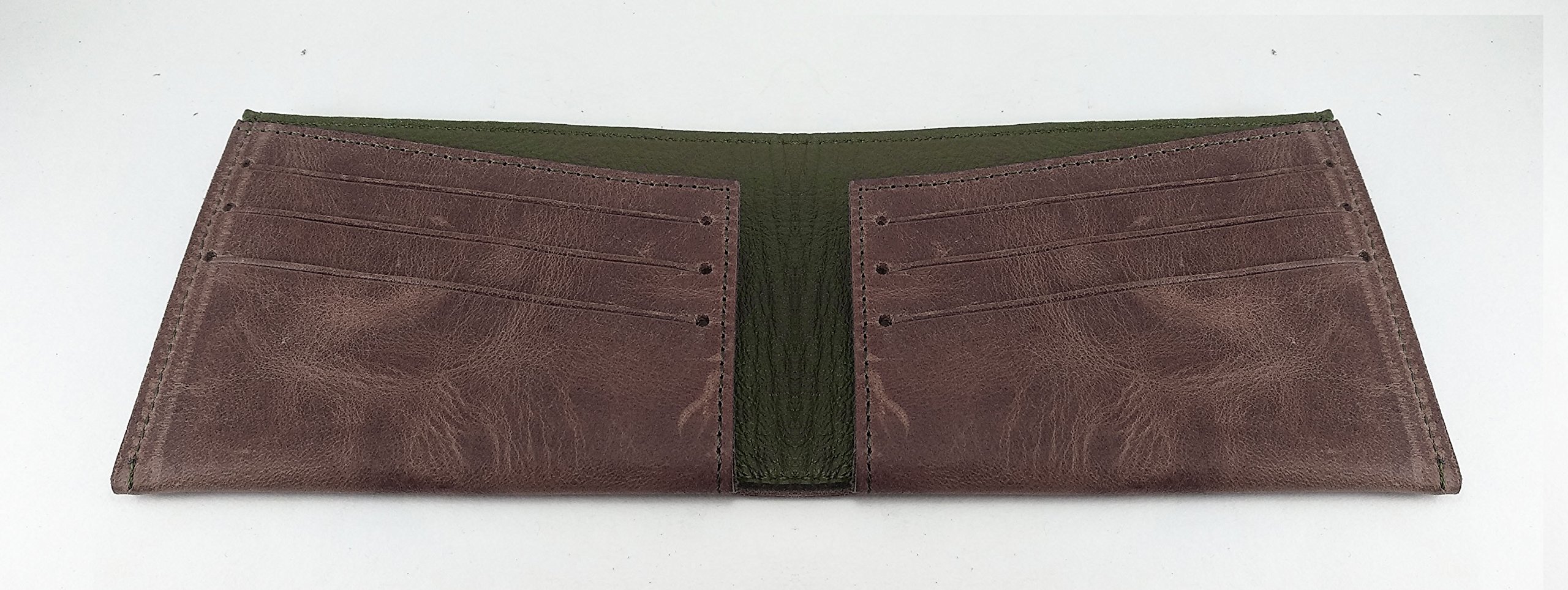 Genuine Leather Minimalist Two-Tone Wallet for Men - Slim RFID Blocking Bifold Wallet (Brown) - Perfect for Everyday Use, Travel & Business
