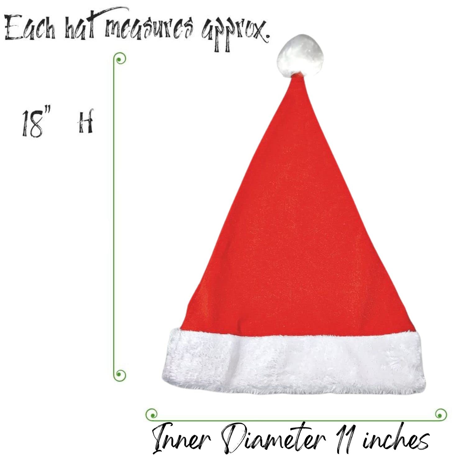 BANBERRY DESIGNS Santa Christmas Hats - Set of 2 Red and White Santa Hats for Xmas Parties - Festive Holiday Accessories for Men and Women - Perfect for Christmas Celebrations, Family Gatherings and Office Parties