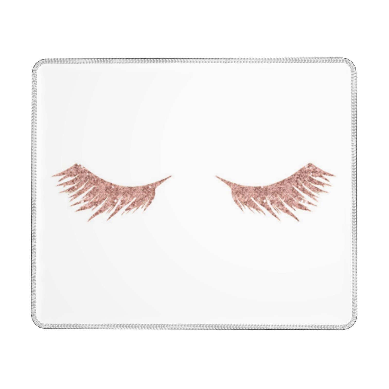 Rose Gold Eyelashes Print Mouse Pad - Non-Slip Rubber Base Desk Mat for Computer & Laptop (7.9 x 9.5 Inch) - Perfect for Office, Gaming & Home Workspace Accessories