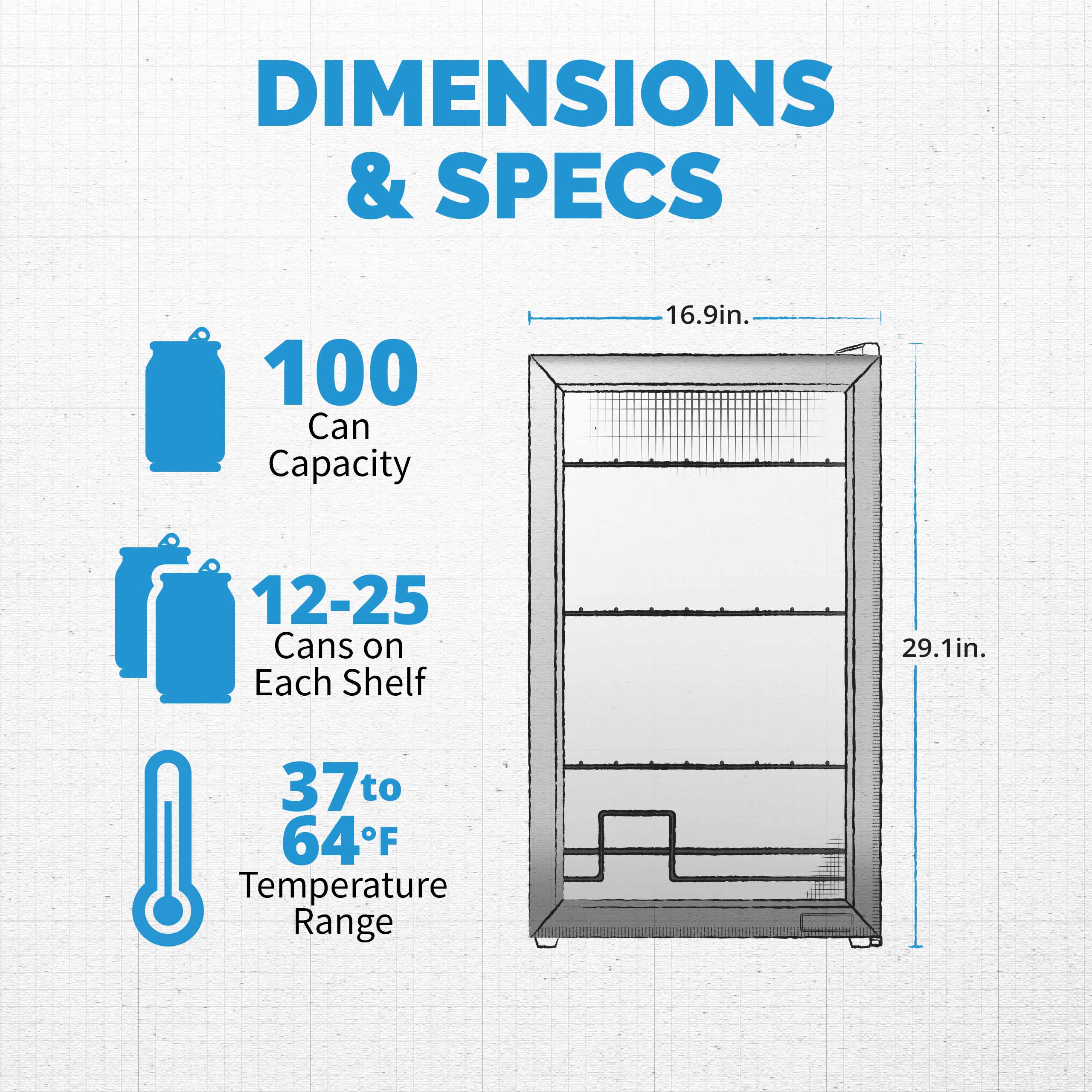 Newair® Limited Edition 100 Can Anniversary Beverage Refrigerator - Compact Beverage Cooler for Beer, Wine & Soda - Perfect for Home Bar, Office, or Man Cave (16.93 Cu.Ft)