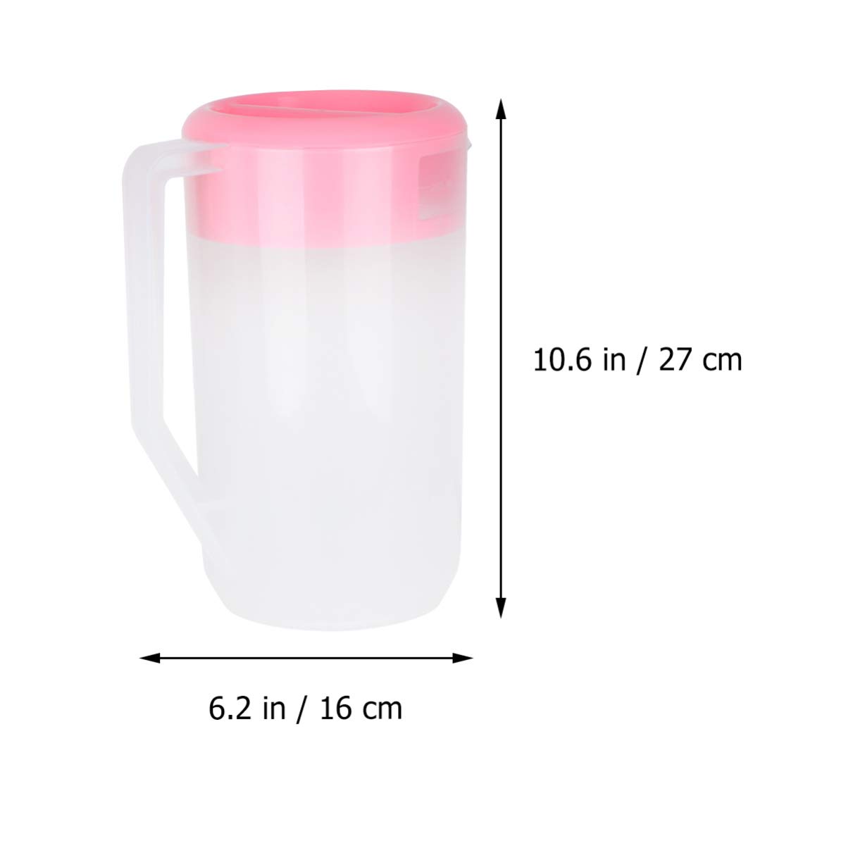 Hemoton 2-Quart Plastic Pitcher with Lid - BPA-Free Measuring Pitcher for Lemonade, Tea, Beer & Beverages - Leak-Proof Water Pitcher with Scale for Kitchen, Bar & Outdoor Use - White Cold Water Bottle