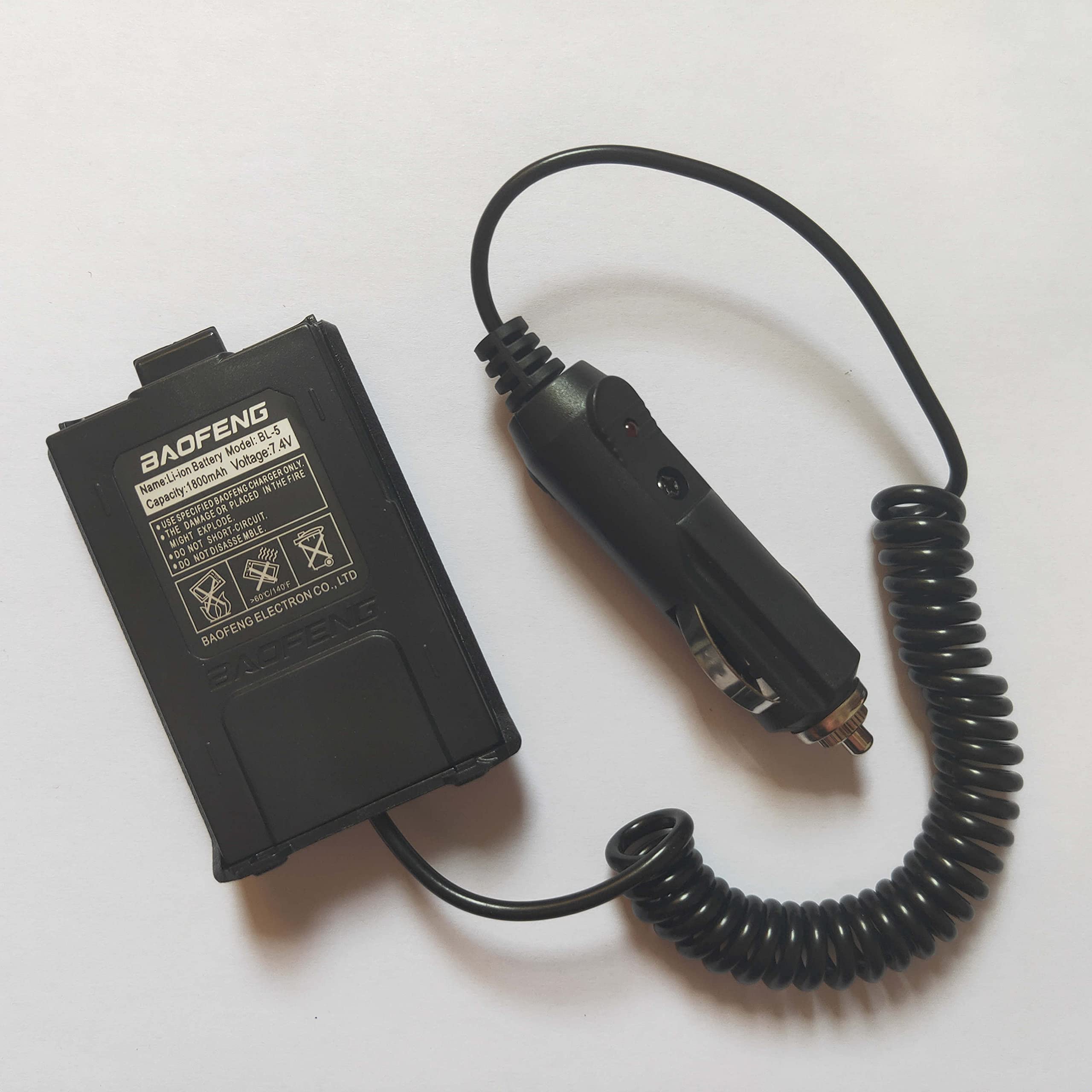 BAOFENG UV-5R Series Car Charger - 12V DC Battery Eliminator Power Adapter for UV-5R/UV-5R+/UV-5RA/UV-5RE/UV-5RE Plus/UV5R Pro Two Way Radios - Perfect for Trucking, Camping & Emergency Communication