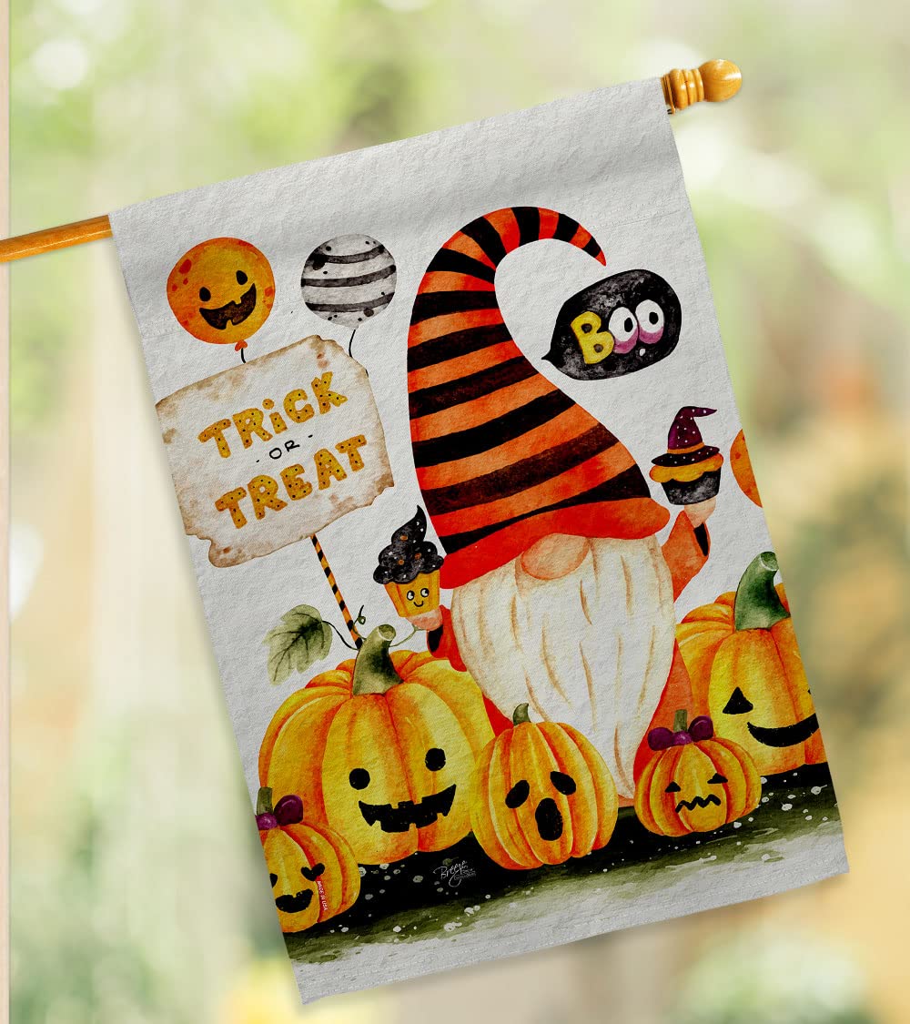 Boo Gnome House Flag - Double-Sided Fall & Spring Garden Decor for Yard