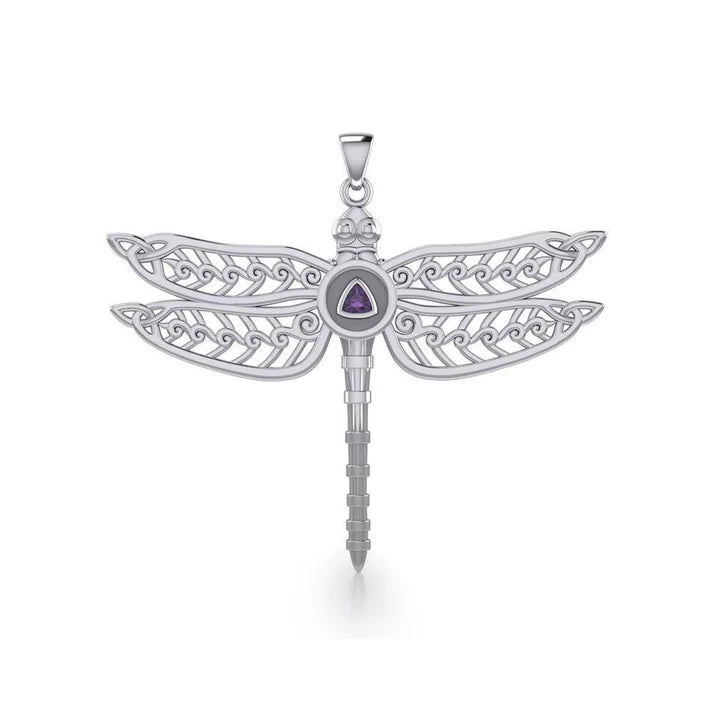 Celtic Dragonfly Sterling Silver Pendant Necklace for Women - Elegant Jewelry Gift for Birthday, Anniversary & Special Occasions