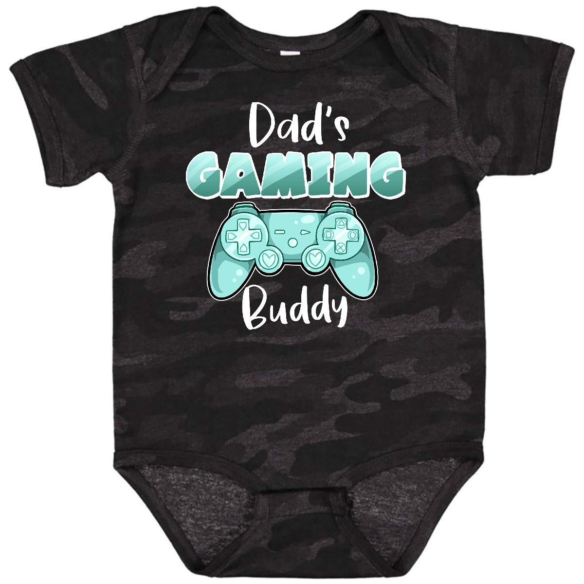 Inktastic Dad's Gaming Buddy - Aqua Controller Baby Bodysuit | Cute Gamer Onesie for Newborns & Infants | Perfect Gift for Gaming Dads & Baby Showers
