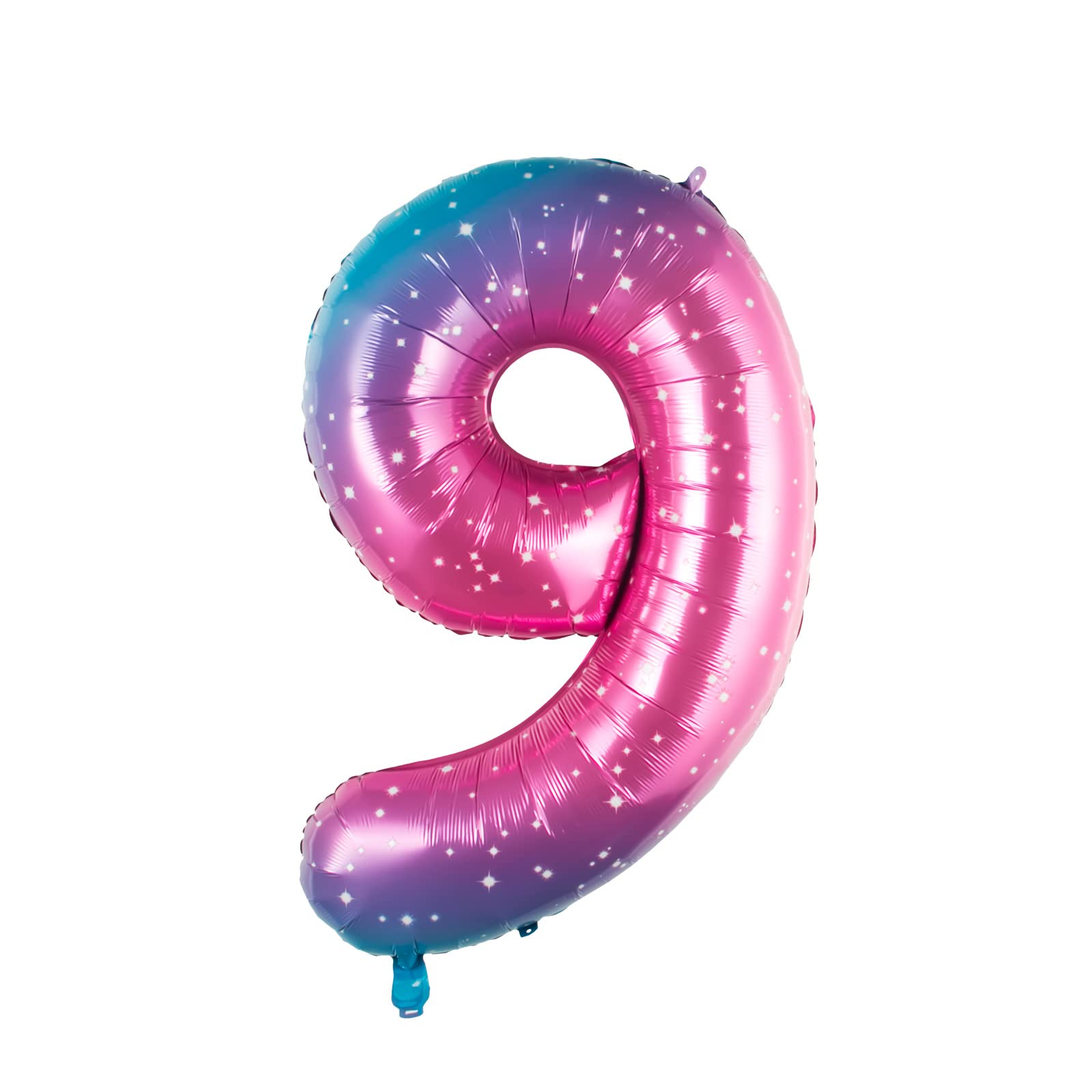 40 Inch Large Purple & Blue Number 9 Mylar Foil Helium Balloon - Jumbo Birthday Decoration for Parties, Graduation, Wedding Anniversary & Baby Shower Decor - Perfect for Indoor & Outdoor Celebrations