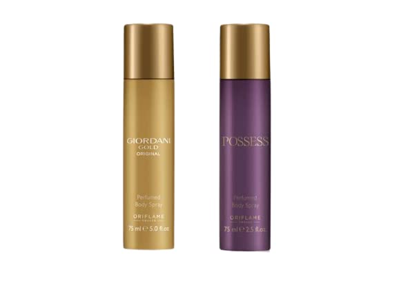 GIORDANI GOLD & POSSESS Perfumed Body Spray Set - 2 x 75ml Fragrance Combo for Women | Long-Lasting Scent for Daily Wear, Office & Special Occasions